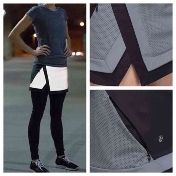 Lululemon Light It Up *Reflective* Skirt black sz 8  Perfect - Picture 1 of 7